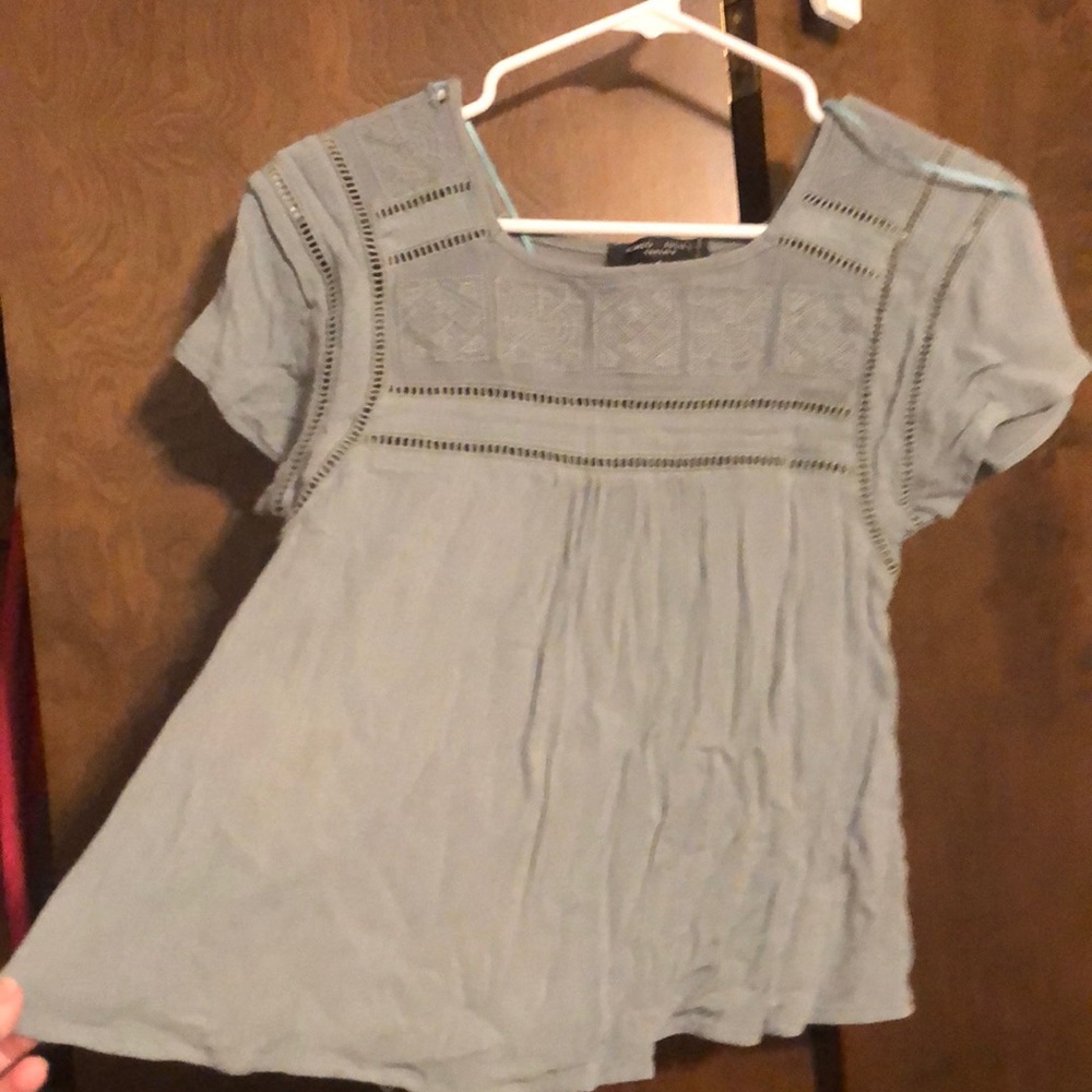Textured sea green float women’s top cap sleeve